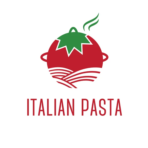 Icono abstracto tomate con pasta. Vector — Vector de stock