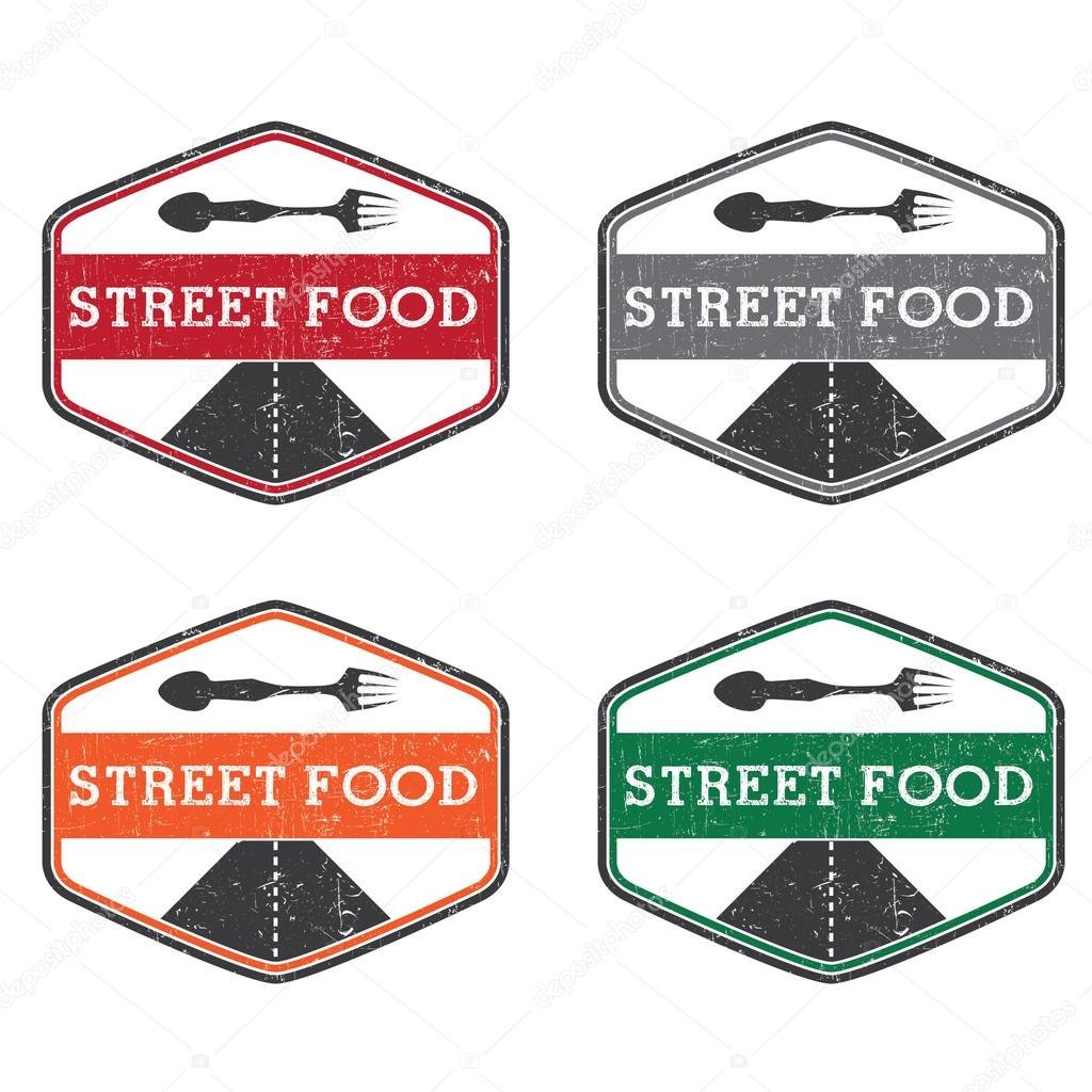 Abstract vintage label with text Street food. Vector