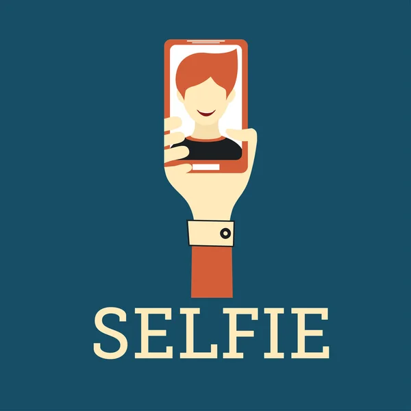 Selfie foto plat ontwerp — Stockvector