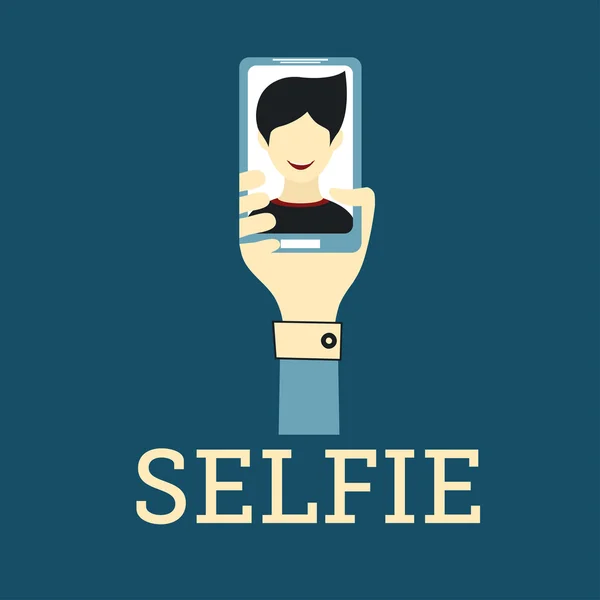 Selfie フォト フラット デザイン — ストックベクタ