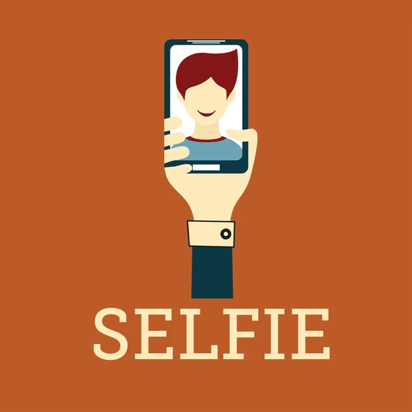 Selfie フォト フラット デザイン — ストックベクタ