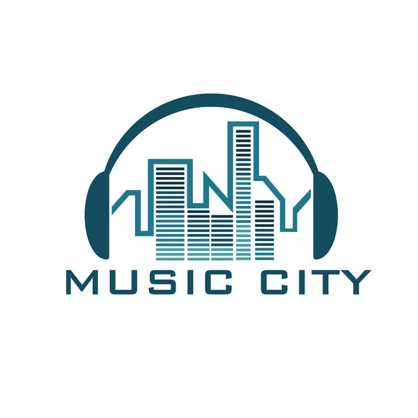 Música ciudad concepto vector diseño plantilla — Vector de stock