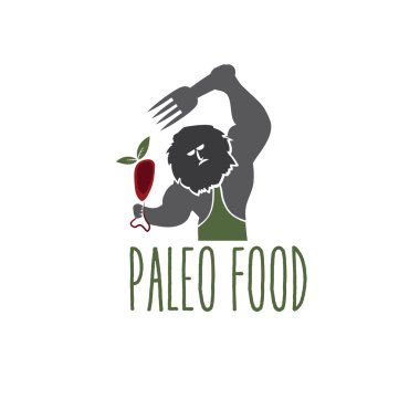 Paleo gıda mağara adamı vektör tasarım şablonu