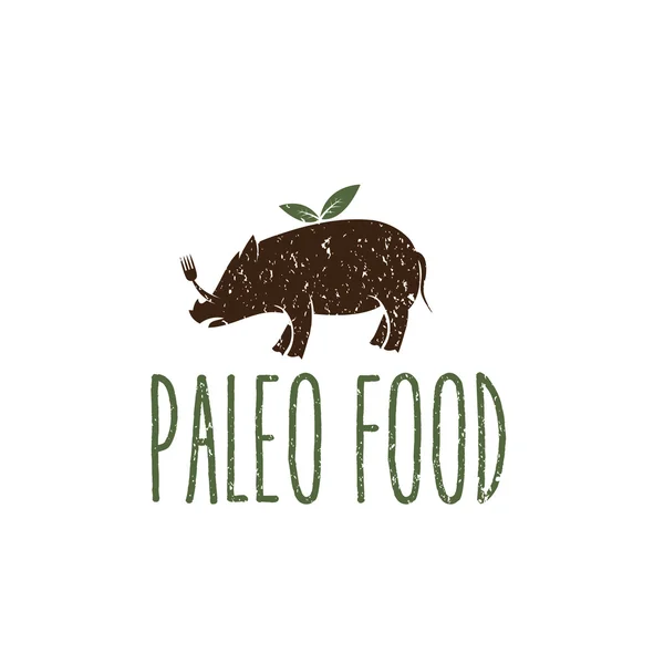 Paleo alimento cerdo vector diseño plantilla — Vector de stock