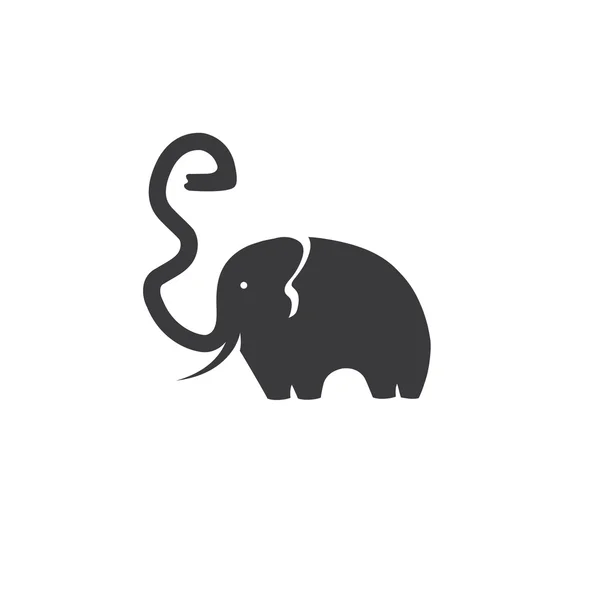 Elefante com tronco na forma de uma letra e — Vetor de Stock