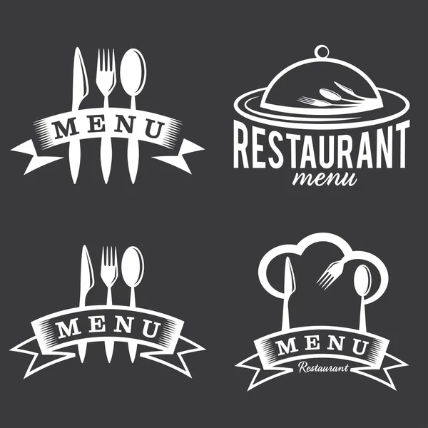 Restaurante e elementos de menu conjunto — Vetor de Stock
