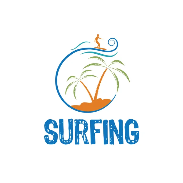 Surf vector diseño plantilla — Archivo Imágenes Vectoriales