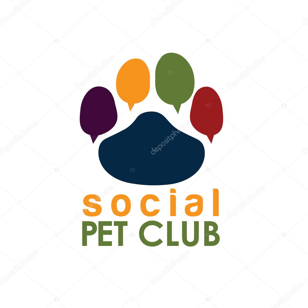social pet club paw concept vector design template