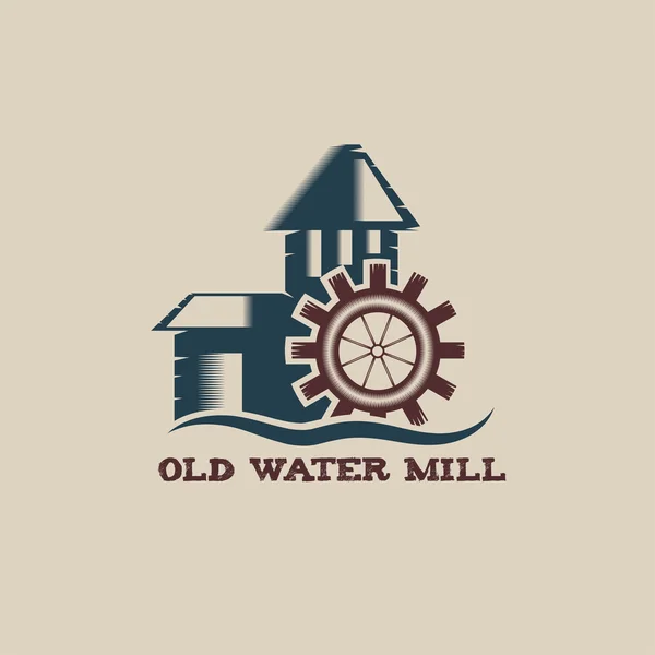 Ancien moulin à eau illustration vintage — Image vectorielle