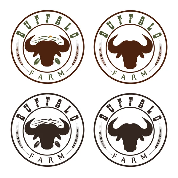 Buffalo zagroda zestaw vintage etykiety — Wektor stockowy