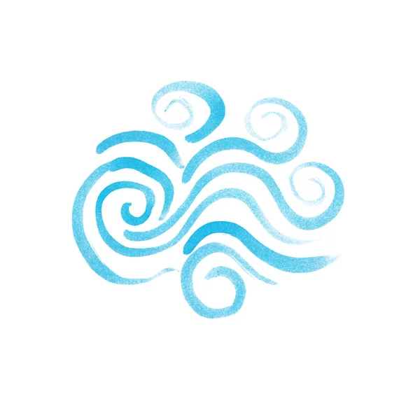 Illustratie van hand getrokken aquarel golven. Vector — Stockvector