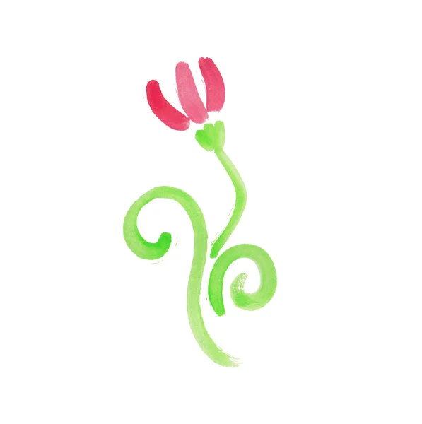 Handwritten watercolor flower. Vector — Stock Vector