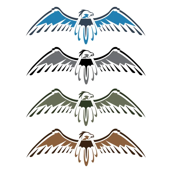 Set of native american eagles — Stock Vector