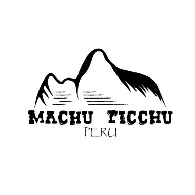 Machu Picchu Peru dağ vektör tasarım şablonu