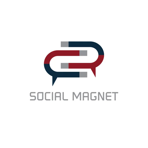 Sociale magneet concept vector ontwerpsjabloon — Stockvector