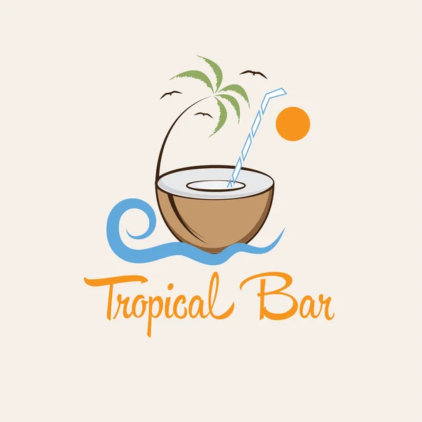 Tropikal bar vektör tasarım şablonu — Stok Vektör