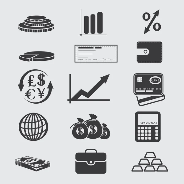 Conjunto de iconos de negocios y finanzas — Vector de stock