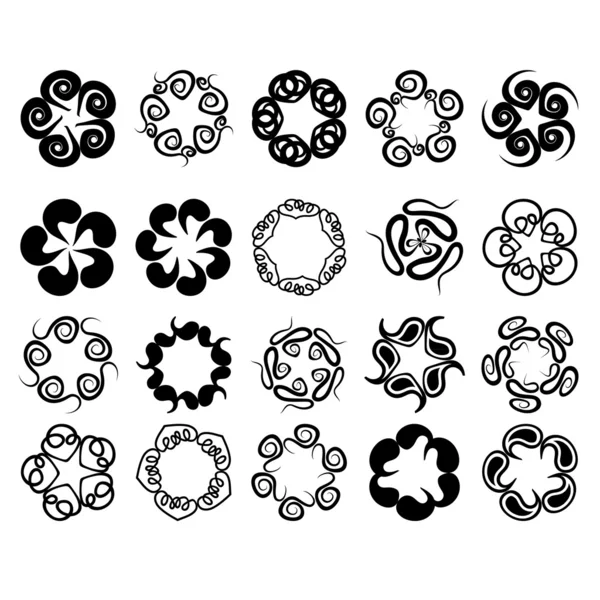 Conjunto de icono plano flor.Vector — Archivo Imágenes Vectoriales
