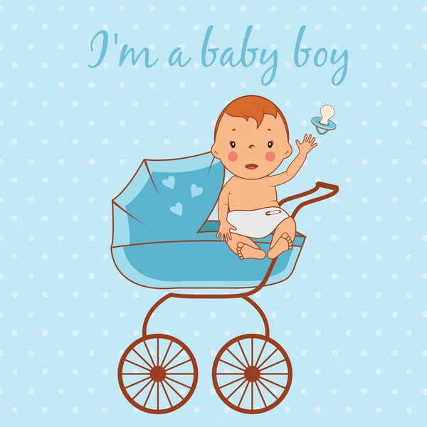 Illustratie van schattige babyjongen. Vector — Stockvector