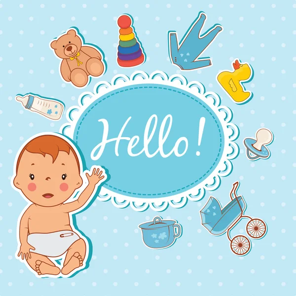 Illustration of cute baby boy. Vector — Stock Vector