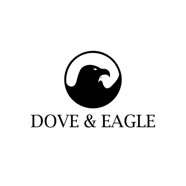 Dove and eagle negative space concept vector design template — Stock Vector