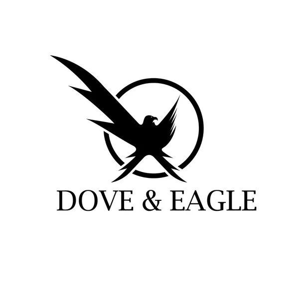 Dove and eagle negative space concept vector design template — Stock Vector