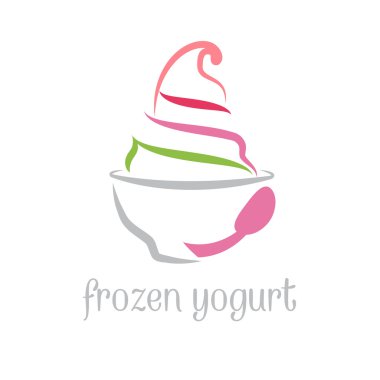 Illustration concept of frozen yogurt. Vector clipart