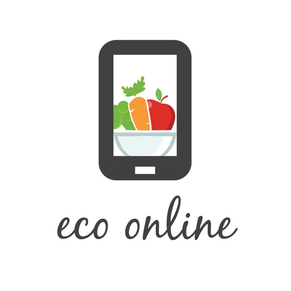 Illustration of online eco shop. Vector — Stock Vector