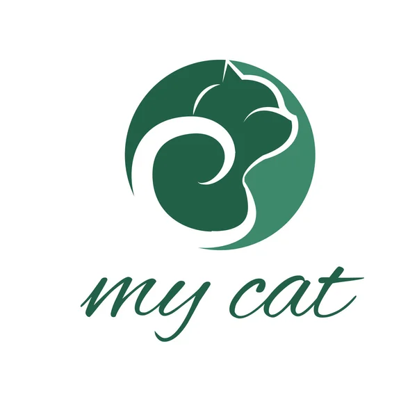 Ilustração do ícone abstrato do gato. Vetor — Vetor de Stock