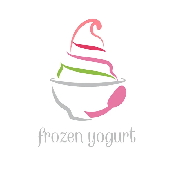 Illustrazione concetto di frozen yogurt. Vettore — Vettoriale Stock