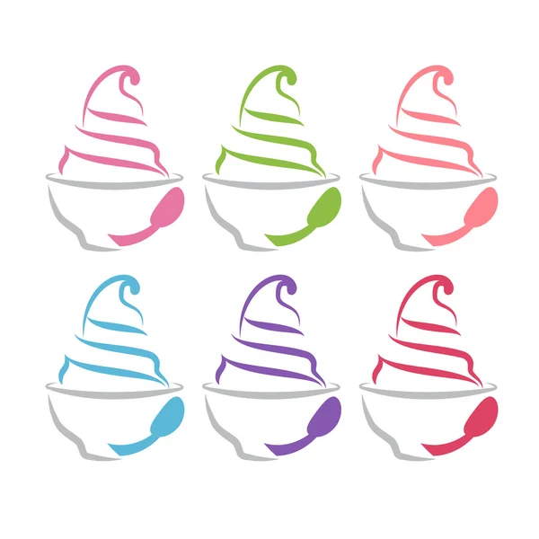 Illustratie concept van bevroren yoghurt. Vector — Stockvector