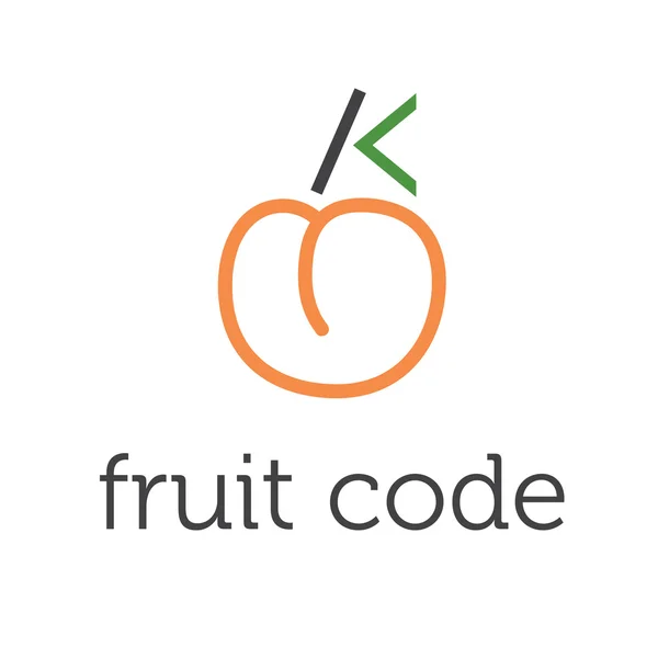 Illustration of concept fruit code. vector — Stock Vector