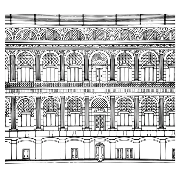 Illustration de façade de dessin à la main .vector — Image vectorielle