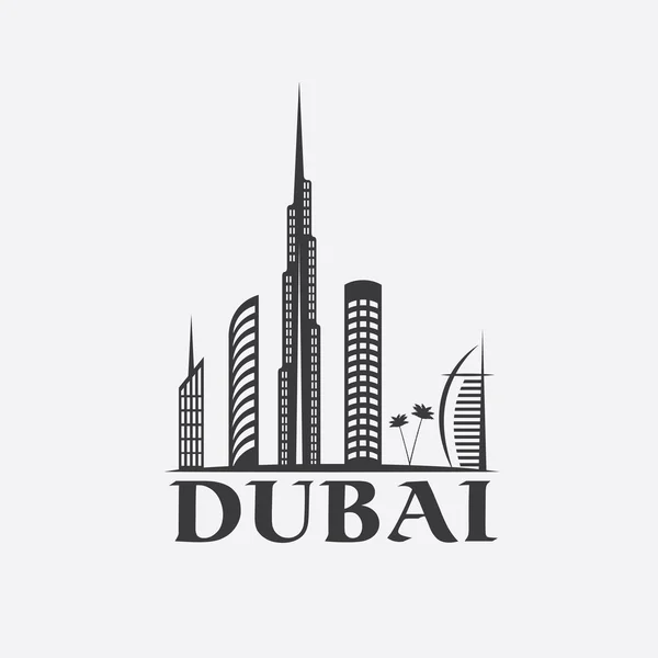 Dubai şehir manzarası vektör tasarım şablonu