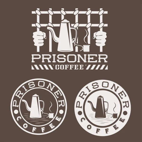 Prisionero café concepto vector diseño plantilla — Archivo Imágenes Vectoriales