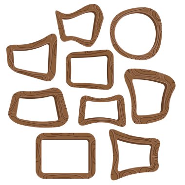 Set ahşap çerçeveler Illustration. Vektör