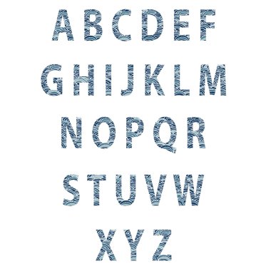 Kroki dokulu yazı tipi. Vektör