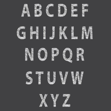 Kroki dokulu yazı tipi. Vektör