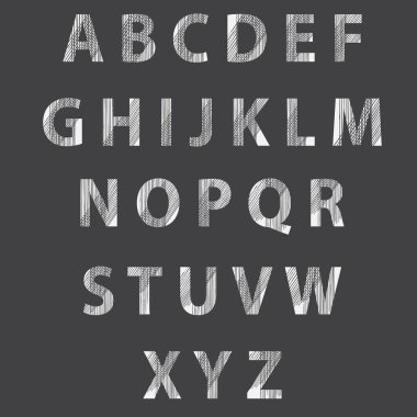 Kroki dokulu yazı tipi. Vektör