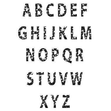 Kroki dokulu yazı tipi. Vektör