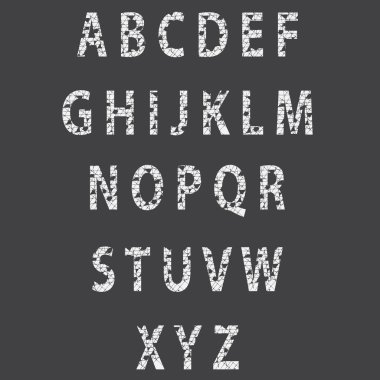 Kroki dokulu yazı tipi. Vektör