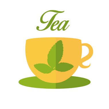 Yaprak çay Kupası Illustration. vektör