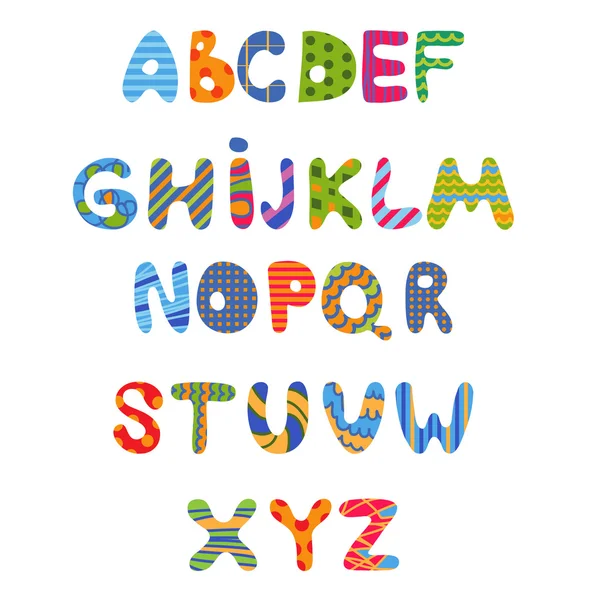 Lustige Kinder buntes Alphabet .Vektor — Stockvektor