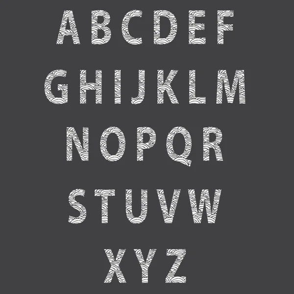 Kroki dokulu yazı tipi. Vektör