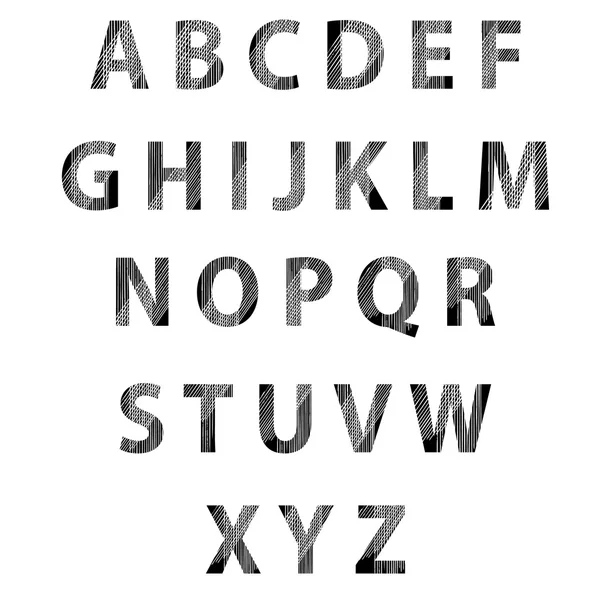 Kroki dokulu yazı tipi. Vektör