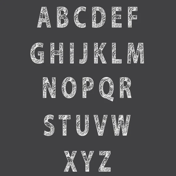 Kroki dokulu yazı tipi. Vektör