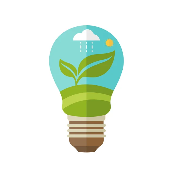 Illustrations concept of lamp with icons of ecology, environmen — Stock Illustration Illustrations concept of lamp with icons of ecology, environmen Stock Illustration