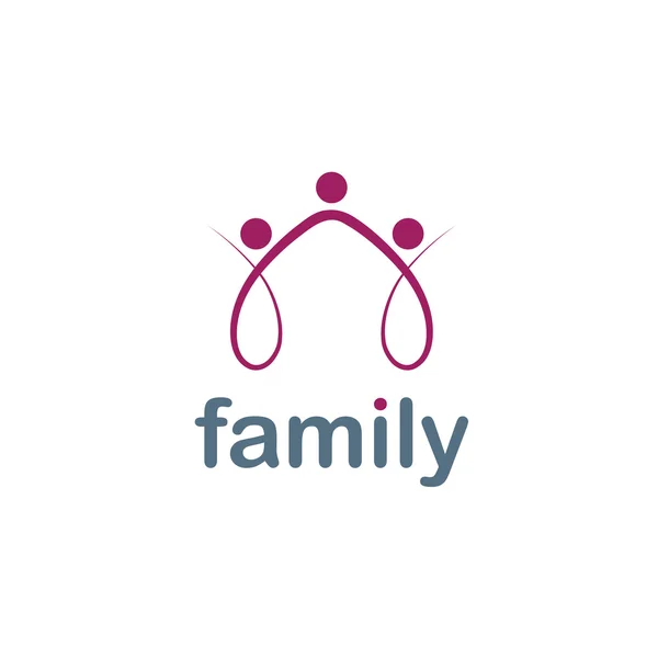 Happy family vector design template — Stock Vector