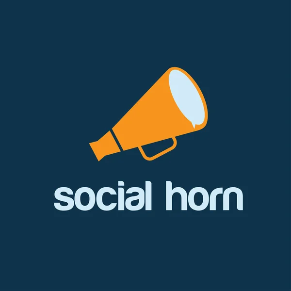 Social horn concept vector design template — Stock Vector