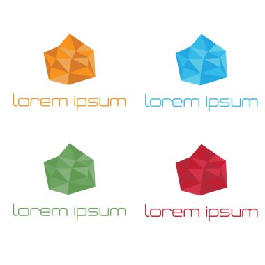 Çokgen sanat kristal soyut şablon ayarla